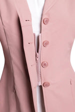 Grand Prix Quinn Show Jacket 4 Button Front with Hidden Zipper Closure | Rose