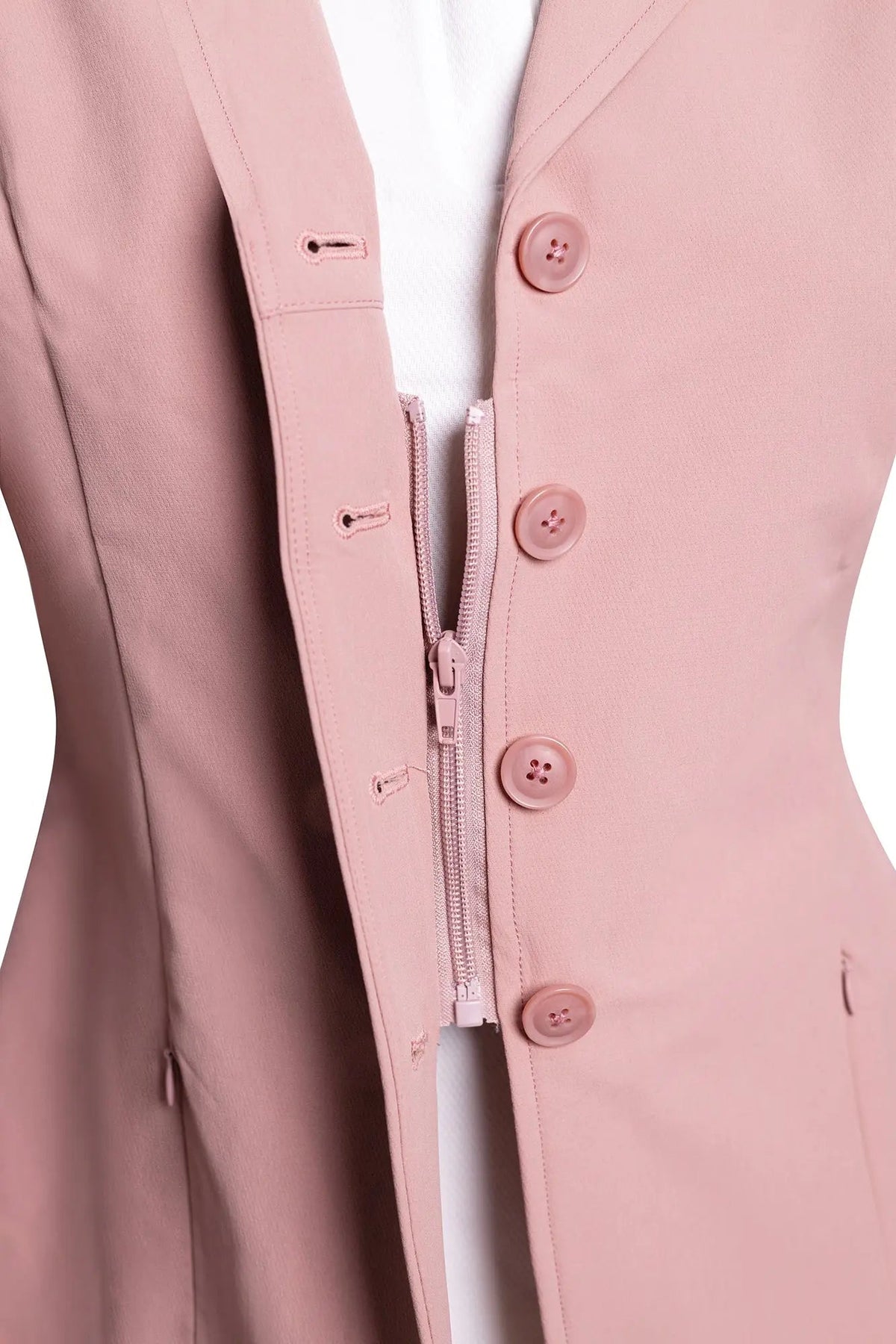 Grand Prix Quinn Show Jacket 4 Button Front with Hidden Zipper Closure | Rose