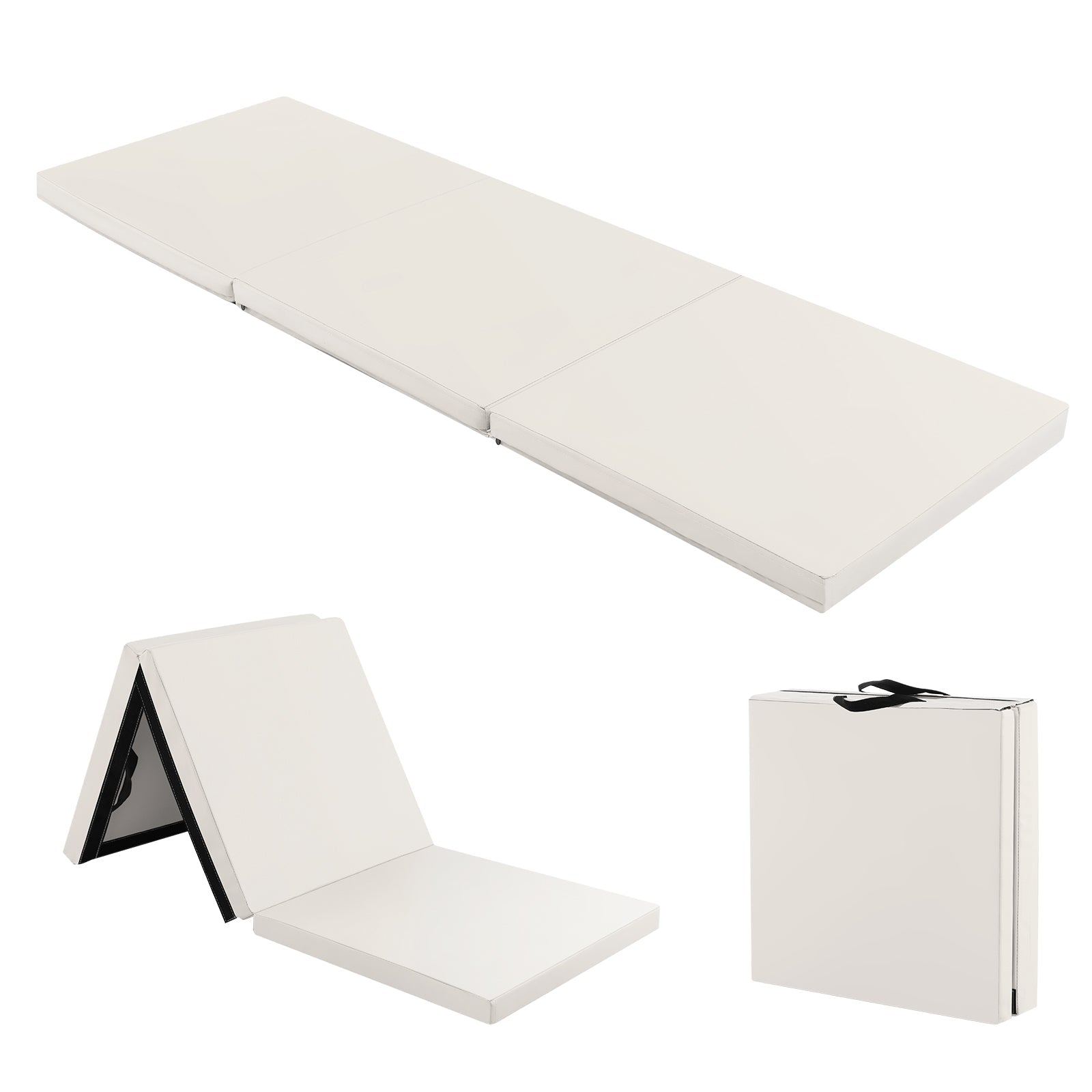 Tri-Fold Gym Mat with Handles and Removable Zippered Cover | 6' x 2'