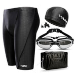 Yuke Men’s Swim Shorts Goggles & Ear-Plug Cap
