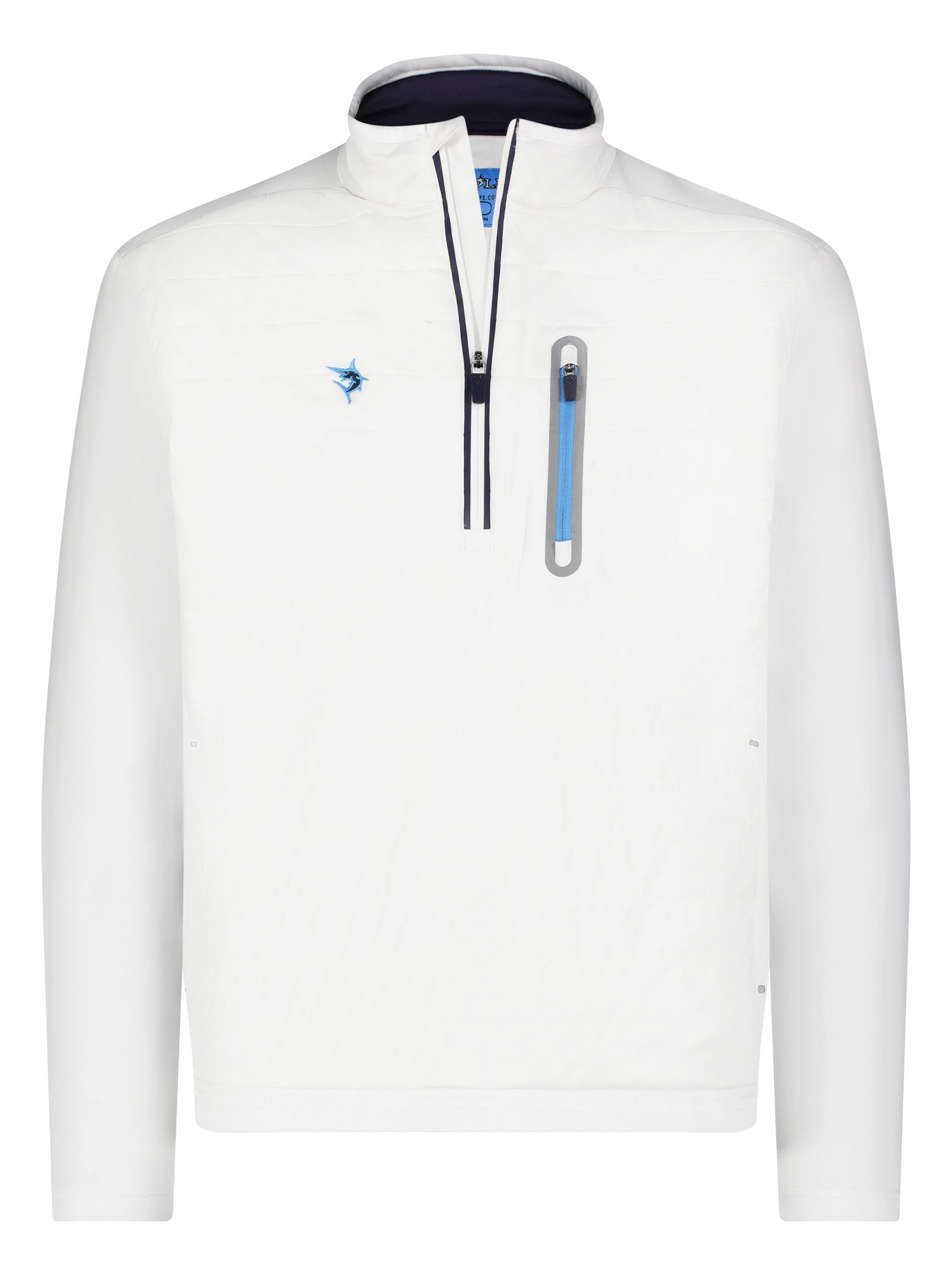 Hampton Pullover Technical Layer | White/Light Blue