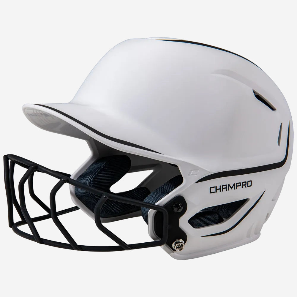 HXE TWO-TONE MATTE SOFTBALL HELMET W/FACEMASK