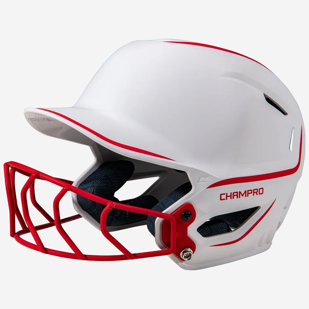 HXE TWO-TONE MATTE SOFTBALL HELMET W/FACEMASK