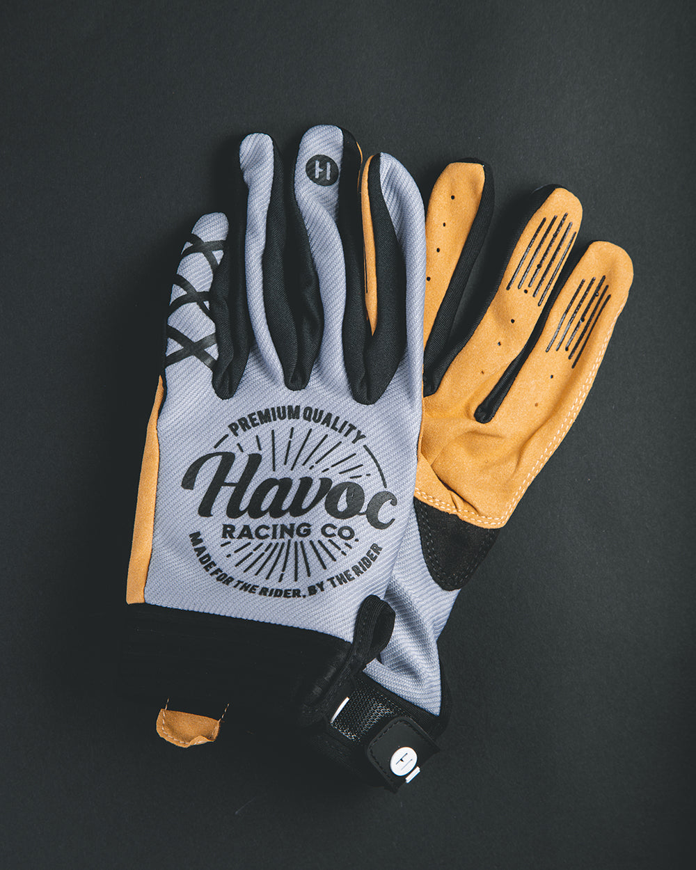 Havoc Gray and Black Off-Road Gloves