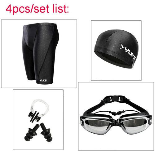 Yuke Men’s Swim Shorts Goggles & Ear-Plug Cap