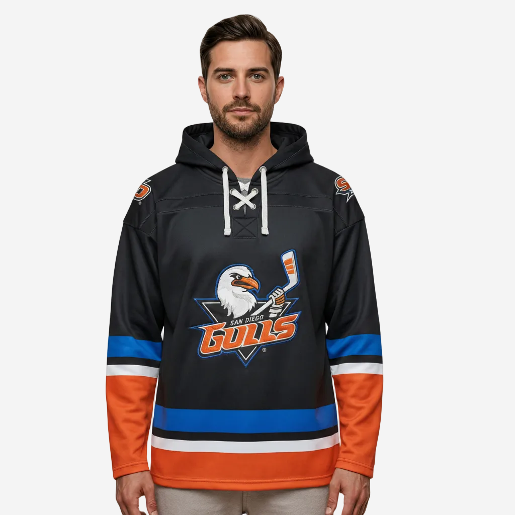 San Diego Gulls AHL Hockey Embroidered Lace Hoodie