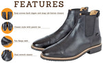 Huntley Equestrian Adult Classic Black Leather Zipper Paddock Boot