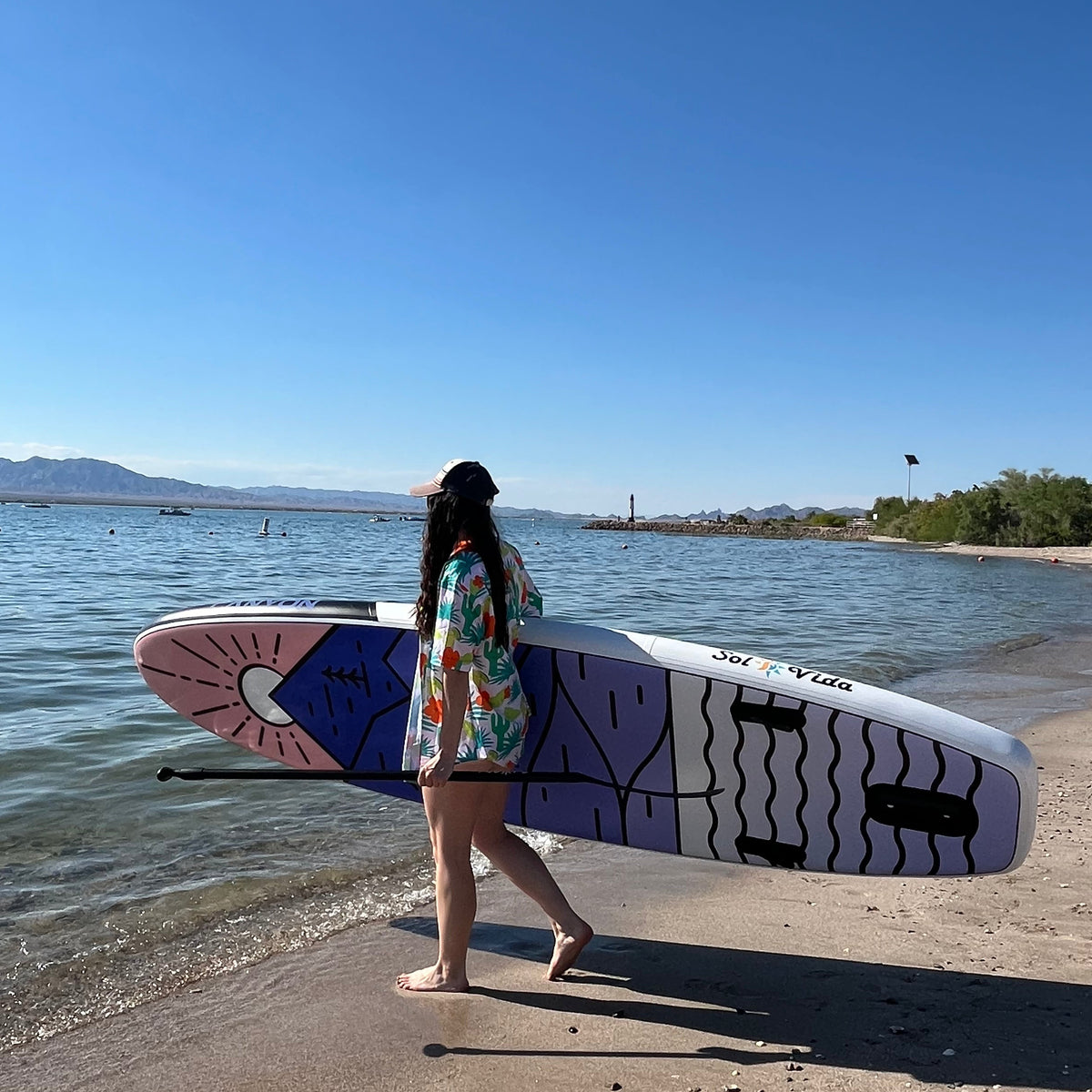 VidaGlide Oasis Pack 10’ 6” Inflatable Paddle Board + Paddle, Pump, Detachable Fin, & Carrying Case