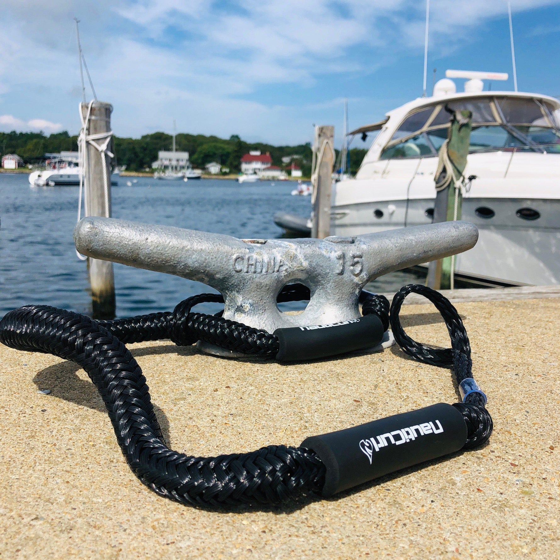 NautiCurl Bungee Boat Ropes | Shock Absorbing (2 Ropes)