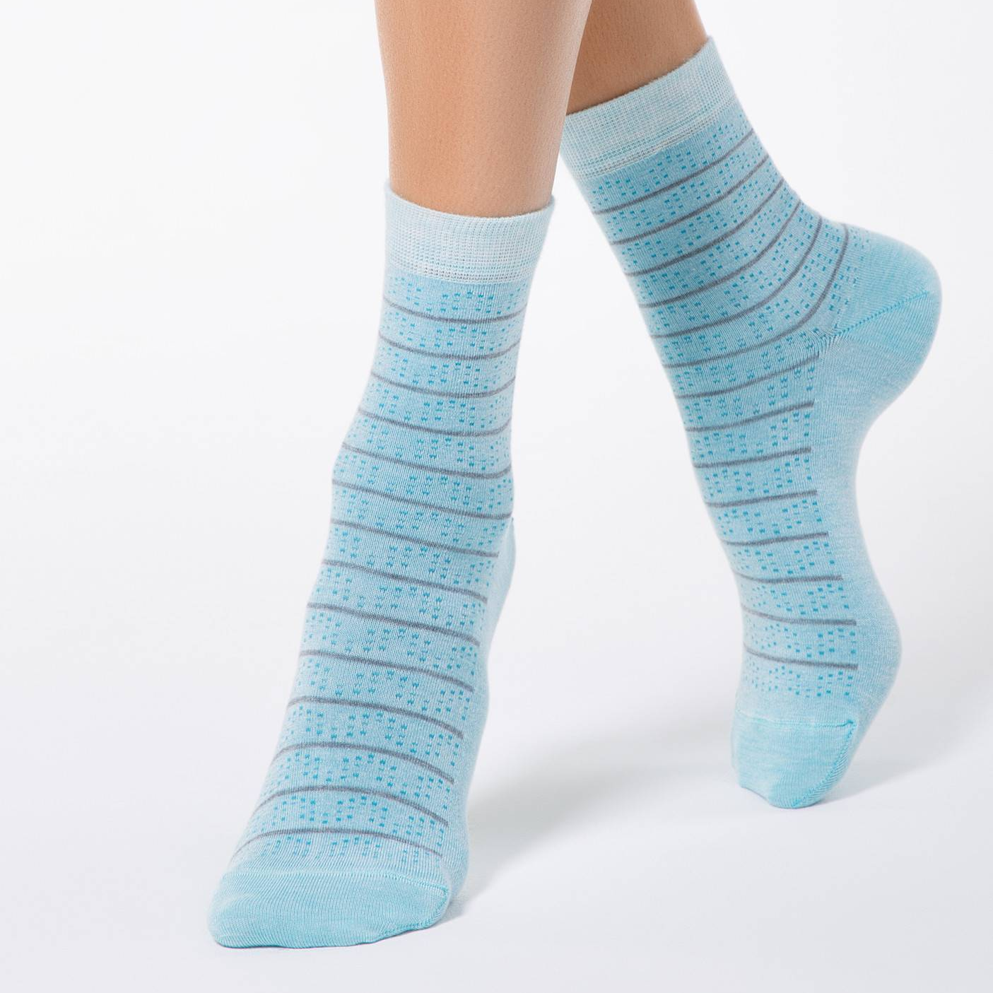 Conte Comfort Women's Socks with Striped Pattern | #14S-66SP(047)