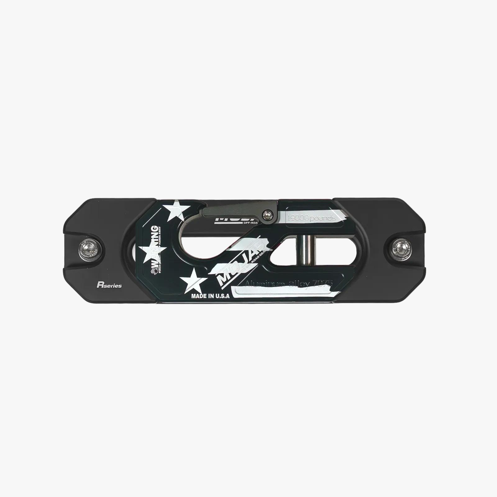 American Flag Black Edition Aluminum Recessed Winch Shackle with Fairlead | LIFE TIME WARRANTY*