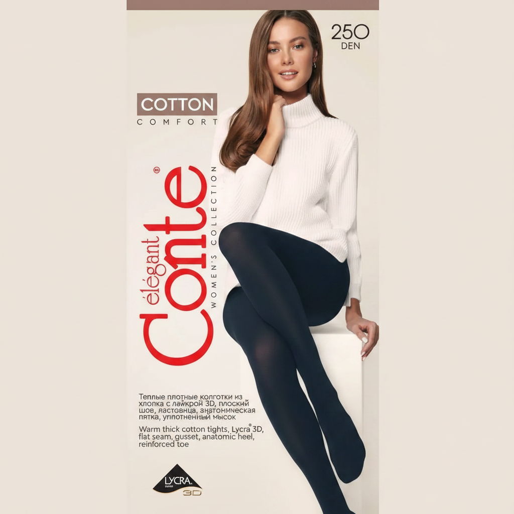 Conte Warm Opaque Women's Tights | 250 Den | 70% Cotton