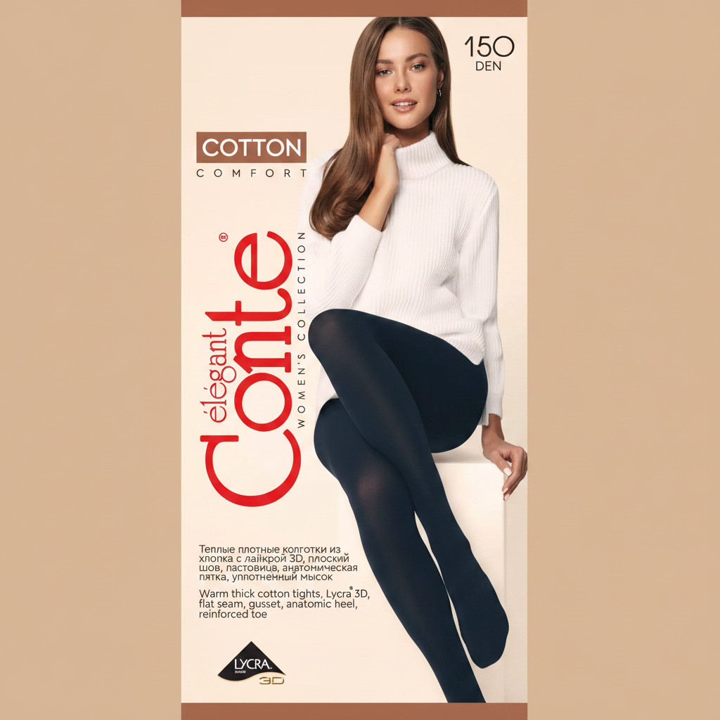 Conte Cotton Warm Opaque Women's Tights | 150 Den | 53% Cotton