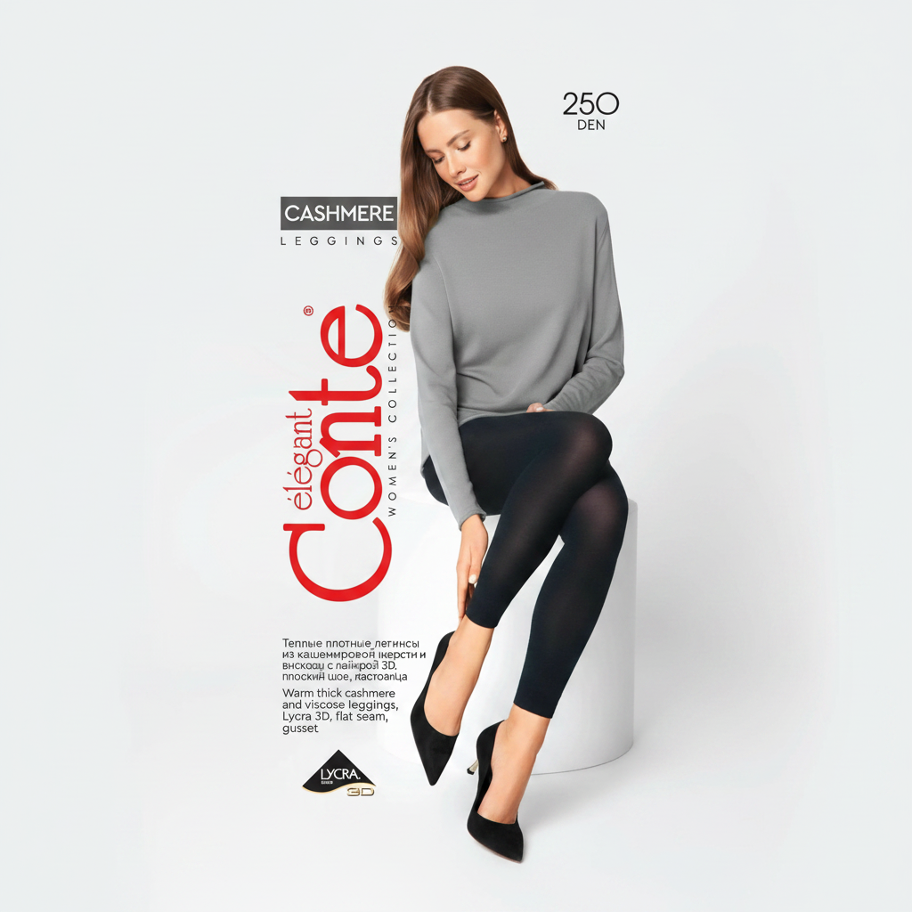 Conte Warm Thin Soft Women's Leggings | 250 Den | 7% Cashmere