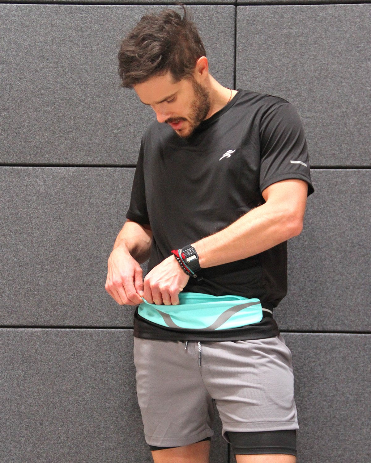 Rhythm Water-Resistant Sport Waist Pack Running Belt with Reflective Strip