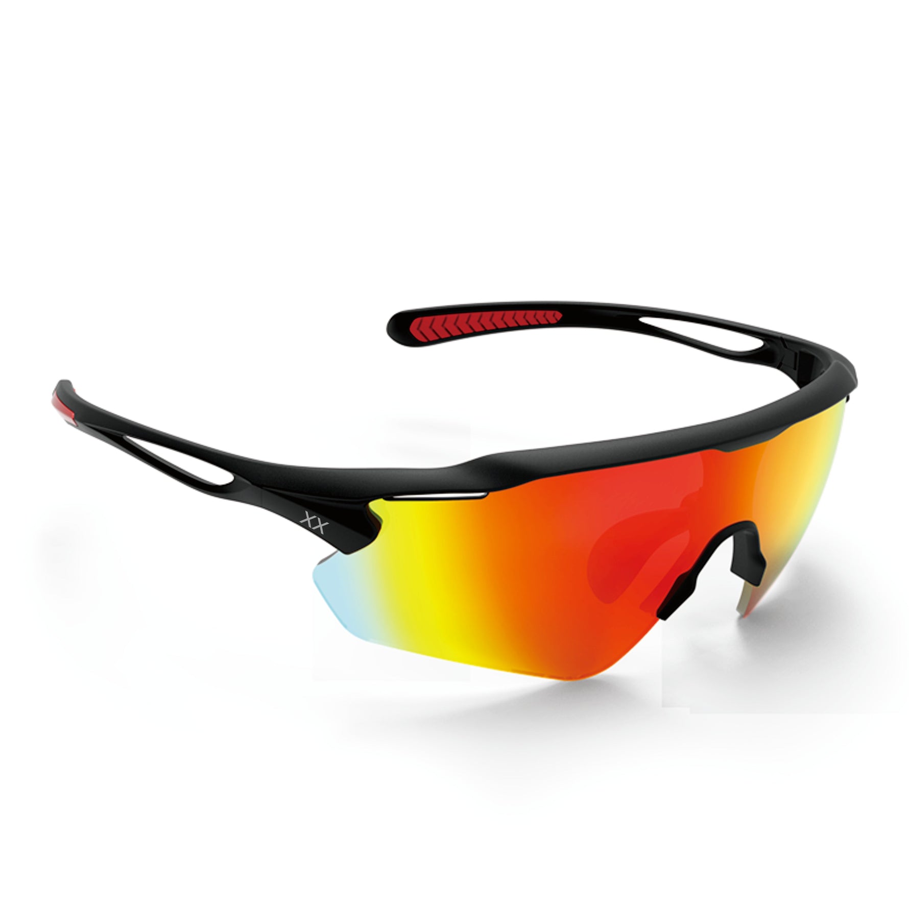 Apex Running Glasses | Black & Red/Orange
