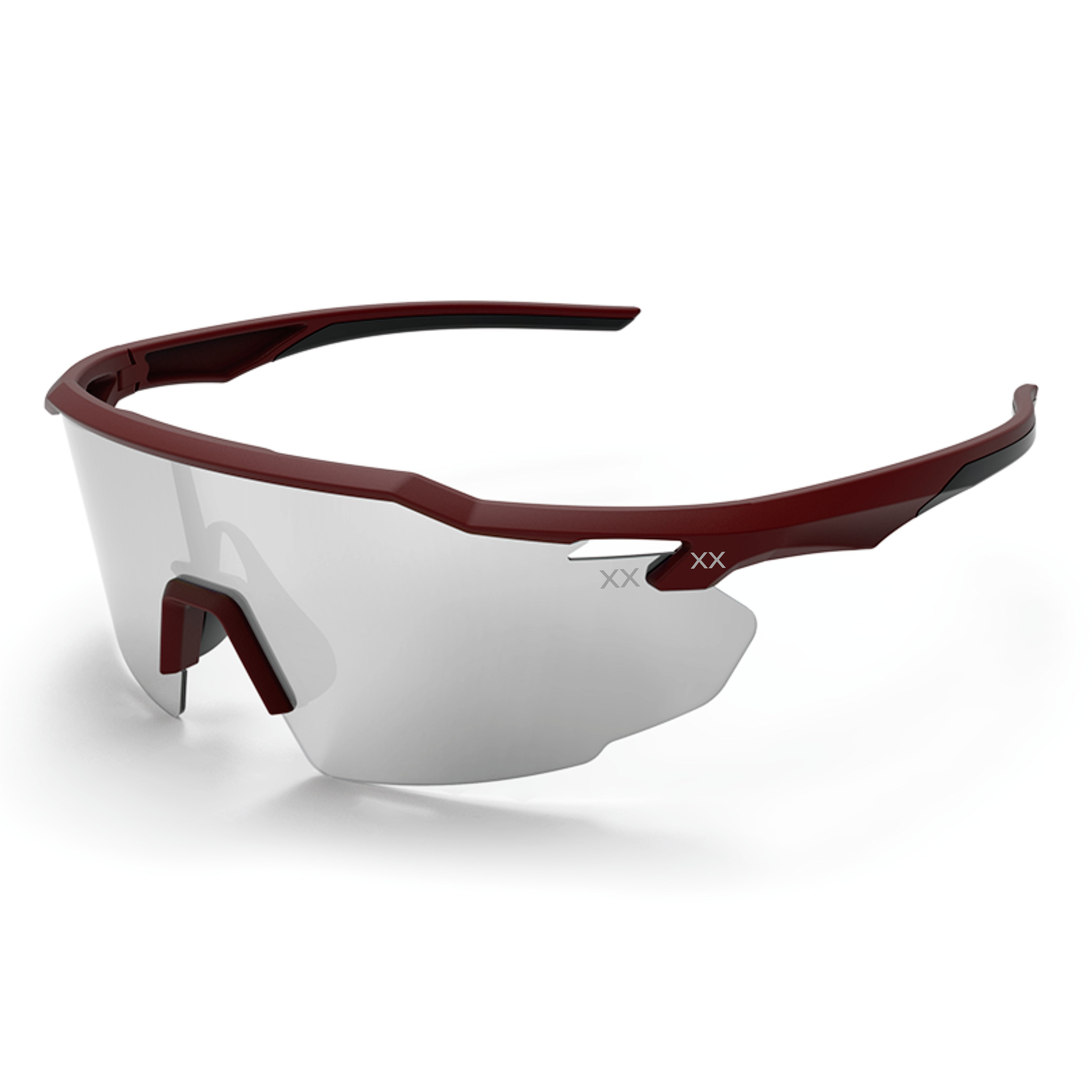 Kill Shot Running Glasses | Burgundy & Silver
