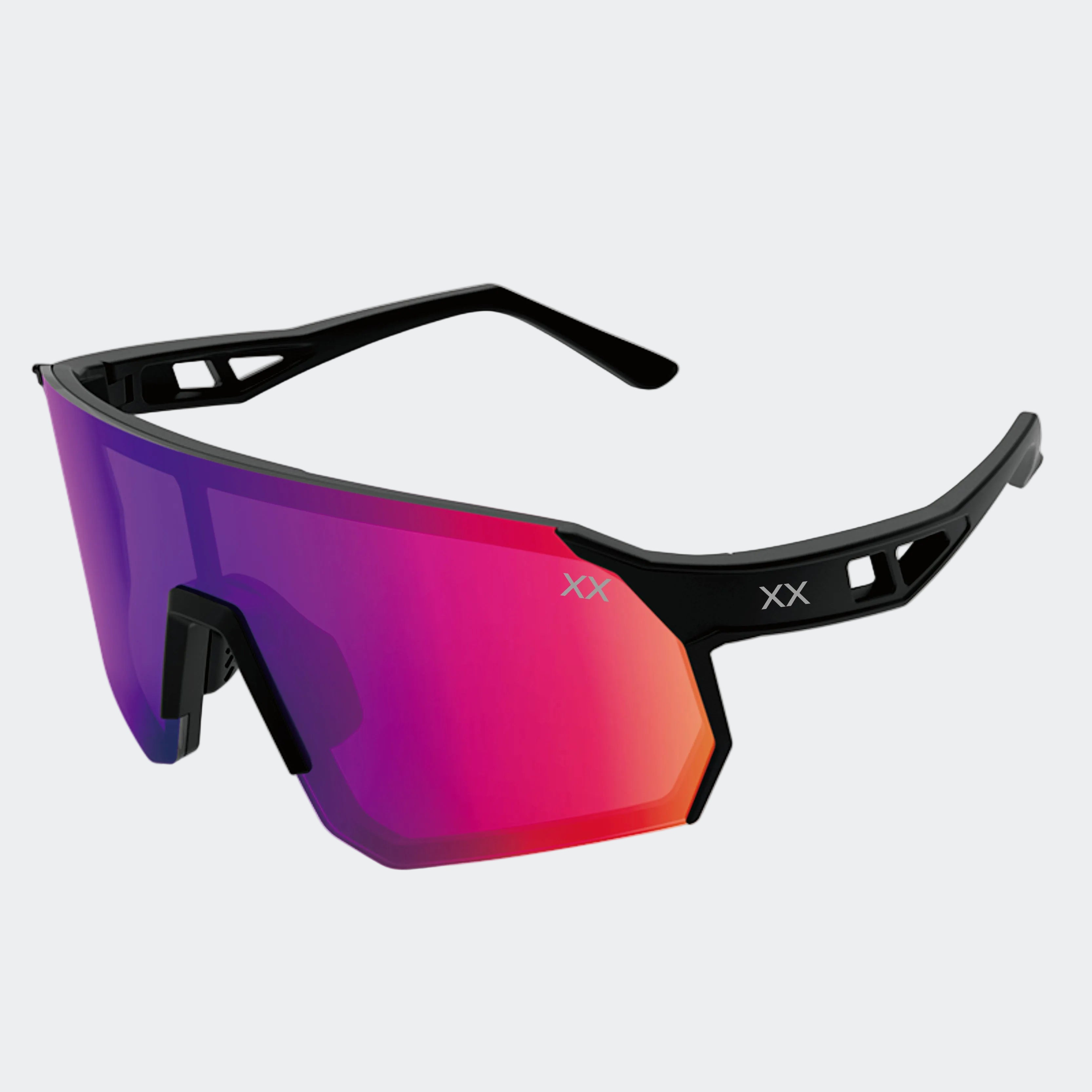 Volt Running Glasses | Black + Red/Blue