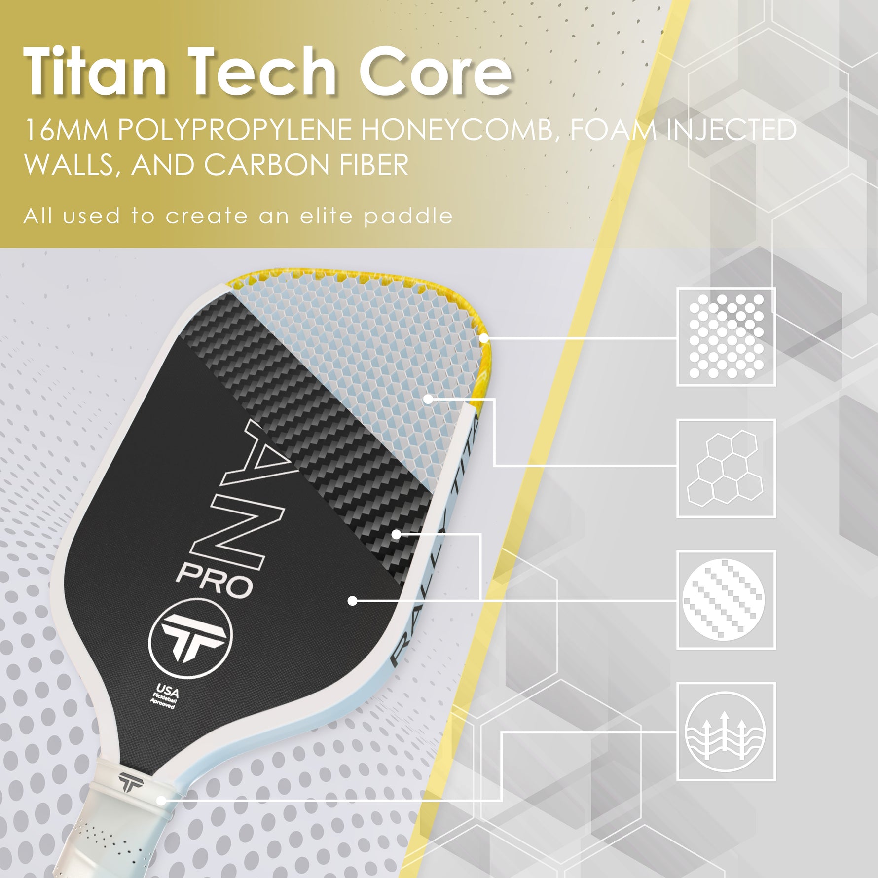 Titan Pro 16MM | Thermoformed Unibody Construction | Foam Injected Walls | T700 Titan Carbon Friction Surface | Grey