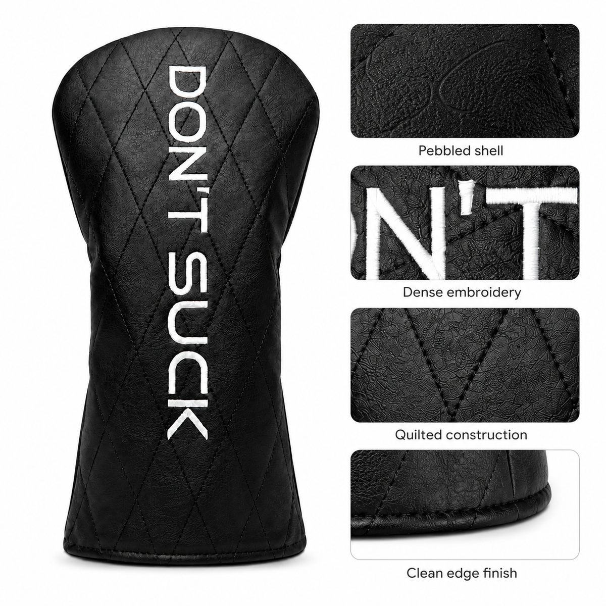 Don’t Suck™ Driver Headcover | Premium Black Diamond Quilted Fit (460cc)