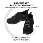 CALTO Q216 2.8" Taller Ultra Lightweight Sneaker | Black/Grey