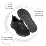 CALTO Q216 2.8" Taller Ultra Lightweight Sneaker | Black/Grey