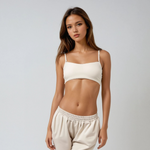 Low Scoop Cross Bra | Ivory
