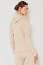 Pleated Jacket w/ Two-Way Zipper (J01HD) | Beige