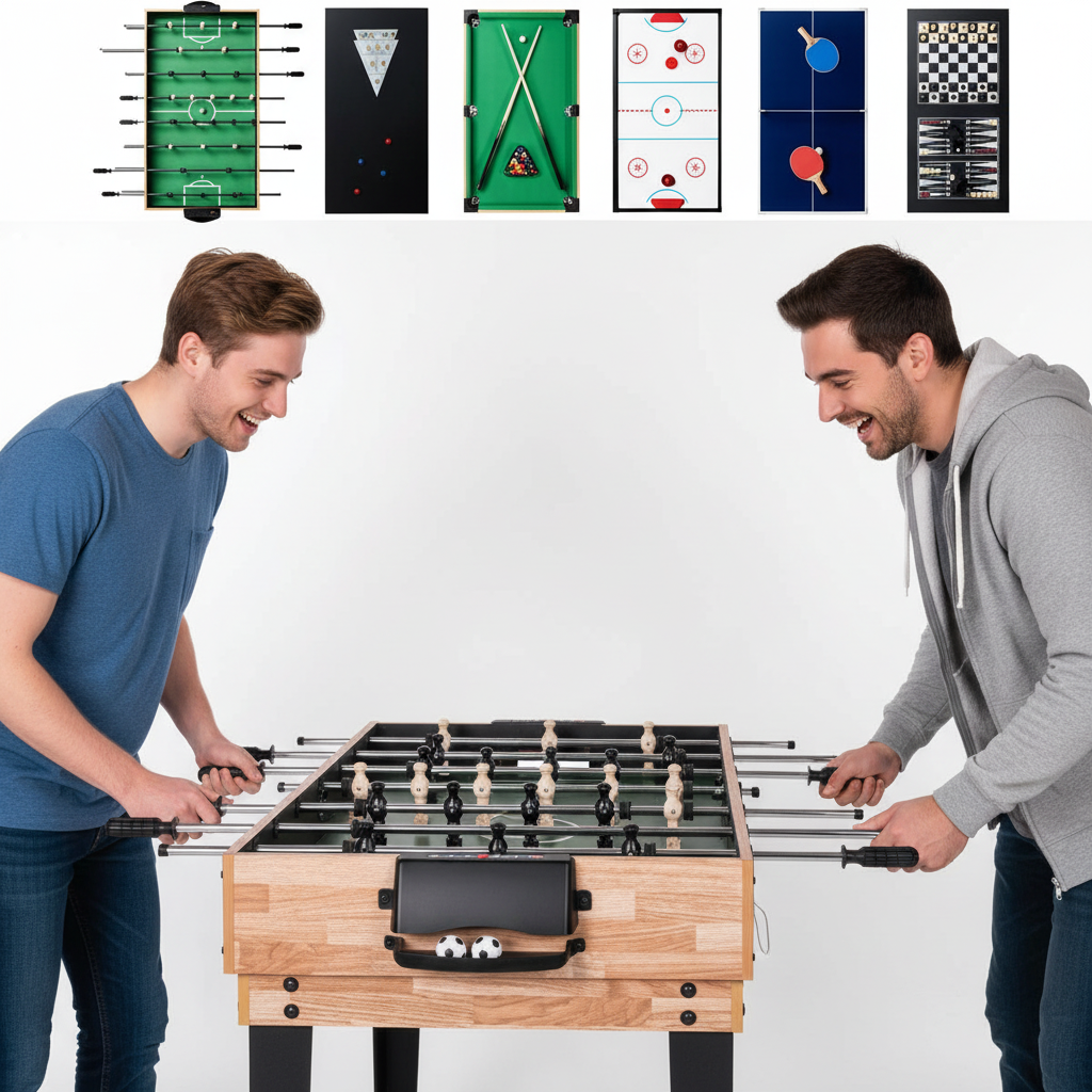 10-in-1 Combo Game Room Table Set (Pool + Foosball + Ping Pong + Chess)