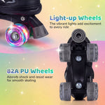 Kids Roller Skates | Adjustable Quad Skates with Light-Up Wheels