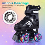 Kids Roller Skates | Adjustable Quad Skates with Light-Up Wheels
