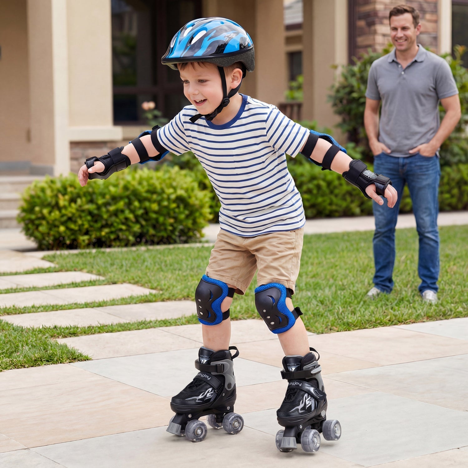 Kids Roller Skates | Adjustable Quad Skates with Light-Up Wheels