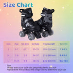 Kids Roller Skates | Adjustable Quad Skates with Light-Up Wheels