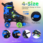 Kids Roller Skates | Adjustable Quad Skates with Light-Up Wheels