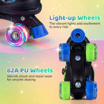 Kids Roller Skates | Adjustable Quad Skates with Light-Up Wheels
