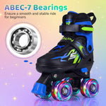 Kids Roller Skates | Adjustable Quad Skates with Light-Up Wheels