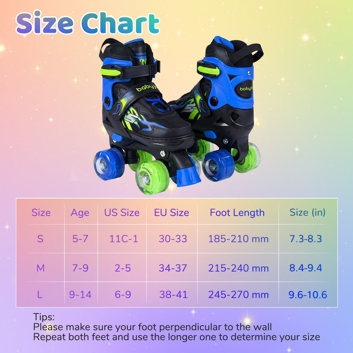Kids Roller Skates | Adjustable Quad Skates with Light-Up Wheels
