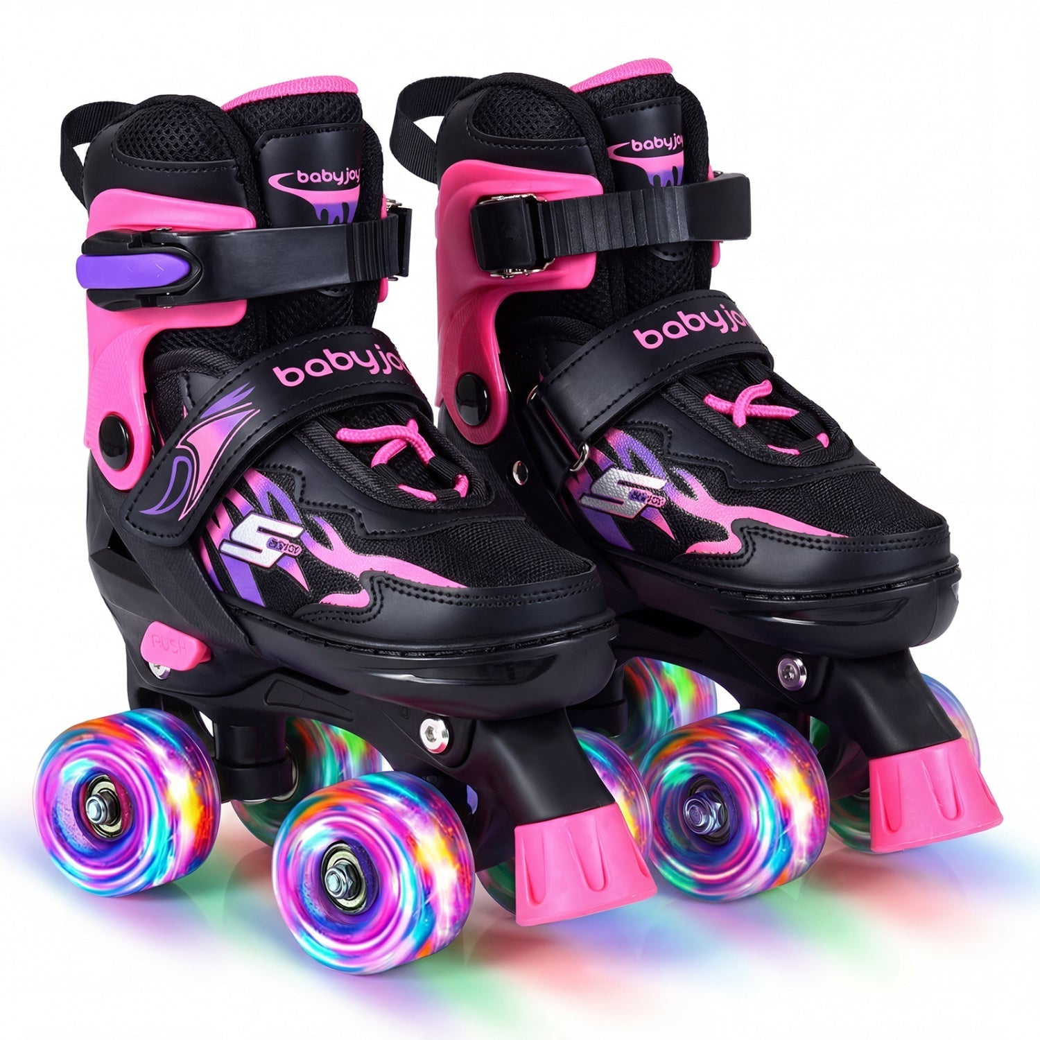 Kids Roller Skates | Adjustable Quad Skates with Light-Up Wheels