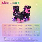 Kids Roller Skates | Adjustable Quad Skates with Light-Up Wheels