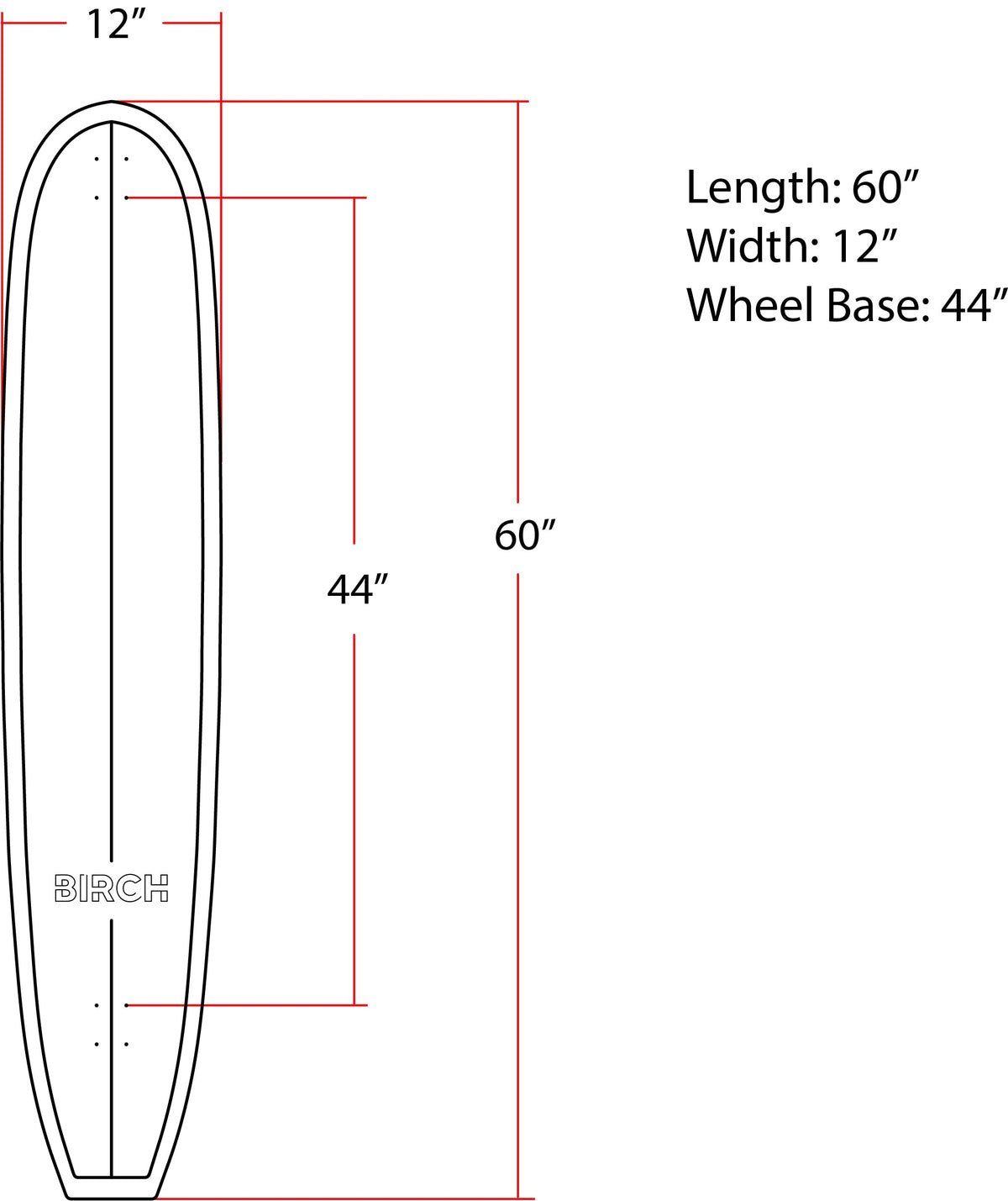 BIRCH 60" LOG Longboard Cruiser Skateboard | Complete Setup or Deck Only