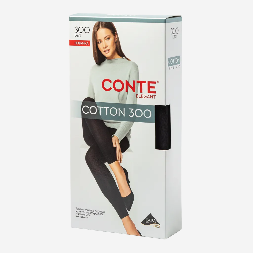 Conte Cotton Warm Opaque Women's Leggings | 300 Den | 74% Cotton