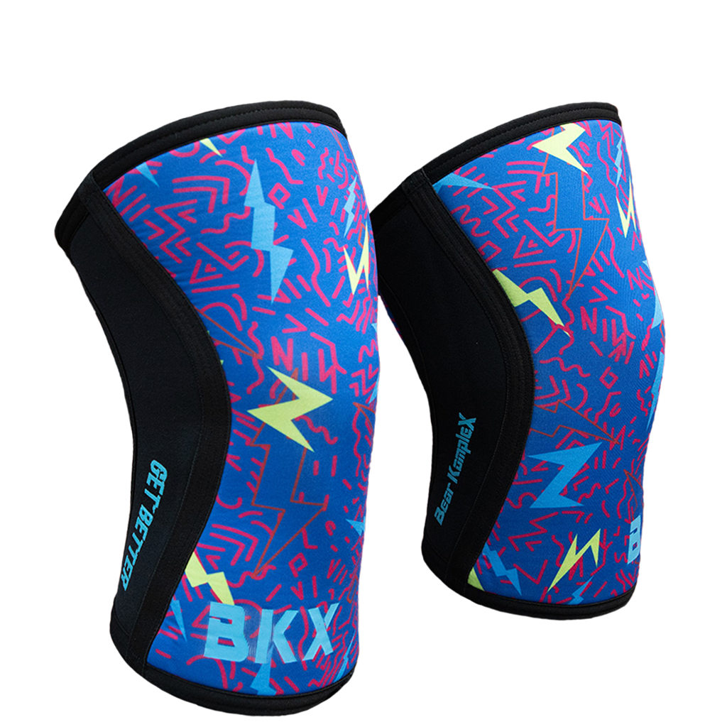 Bear KompleX Knee Sleeves Lightning with REVERSIBLE Blue