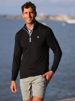 Long Beach Quarter Zip Ultra Soft Lightweight | Black