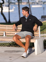 Long Beach Quarter Zip Ultra Soft Lightweight | Black