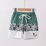 Camouflage Duck Embroidery Swim Trunks