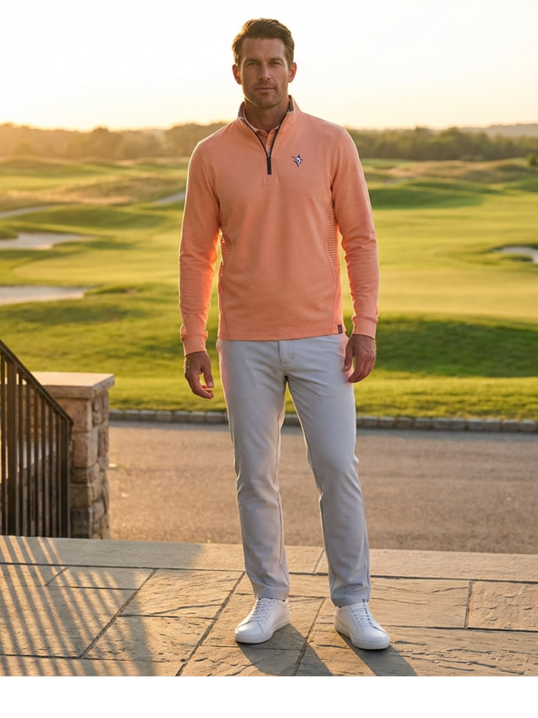 Monterey Performance Quarter Zip | Papaya