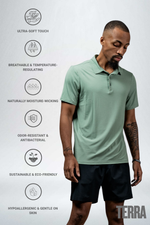 Men's Terra Recovery Polo (Low Light Olive)