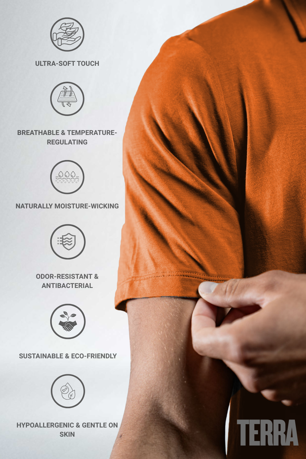Men's Terra Recovery Polo (Sunfire Clay)