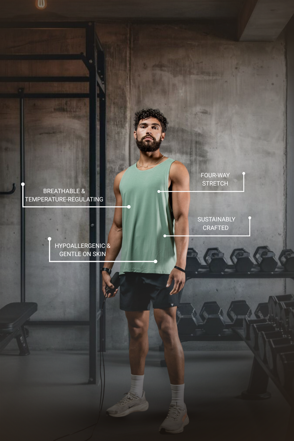 Men's Terra Recovery Tank (Low Light Olive)