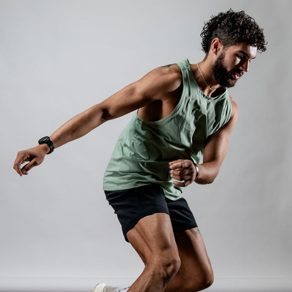 Men's Terra Recovery Tank (Low Light Olive)